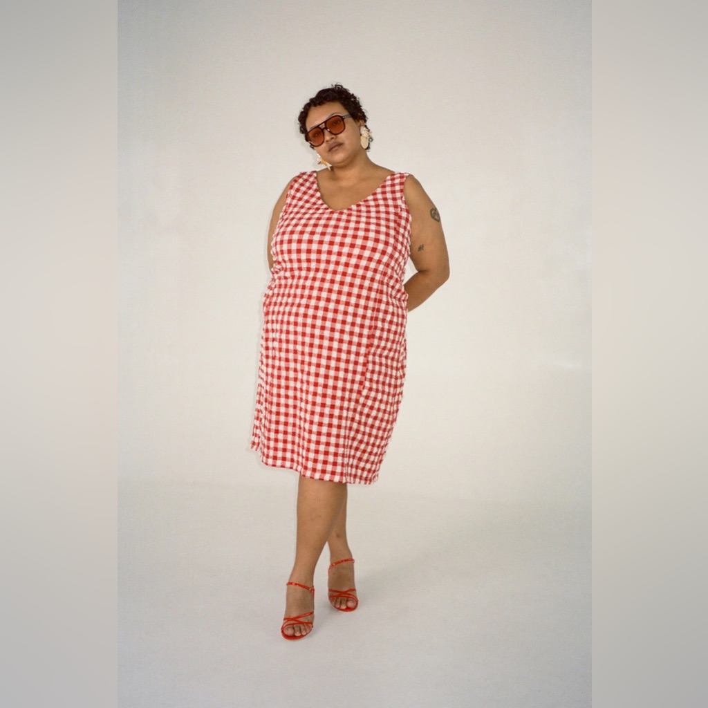 Wray Camilla Dress In Lipstick Check 2xl